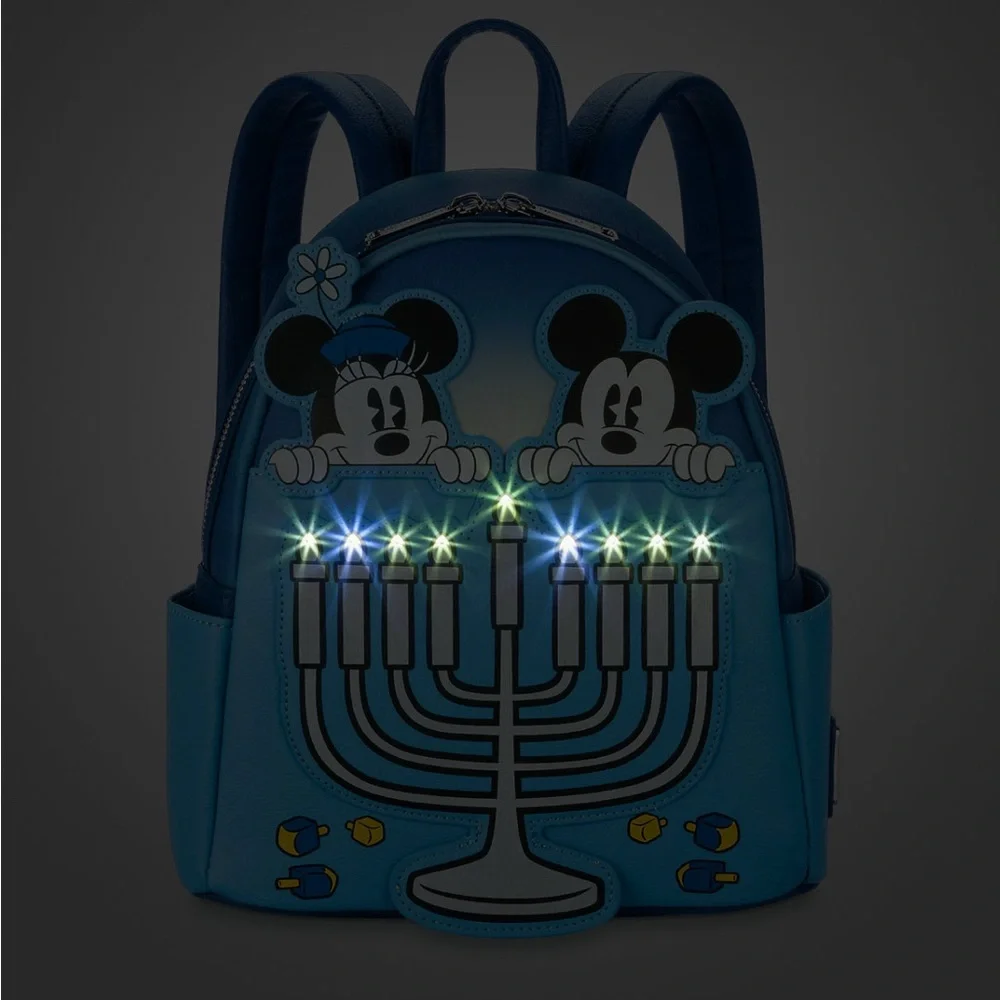 Mickey Mouse and Minnie mouse Hanukkah light up lounge fly and earrings. - Picture 3 of 6